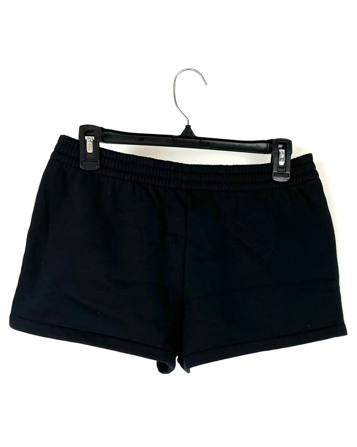 Black Low Rise Fleece Lined Shorts - Small