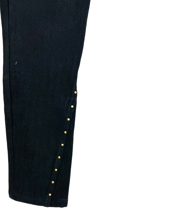 Black Jeans With Gold Studs - Size 12