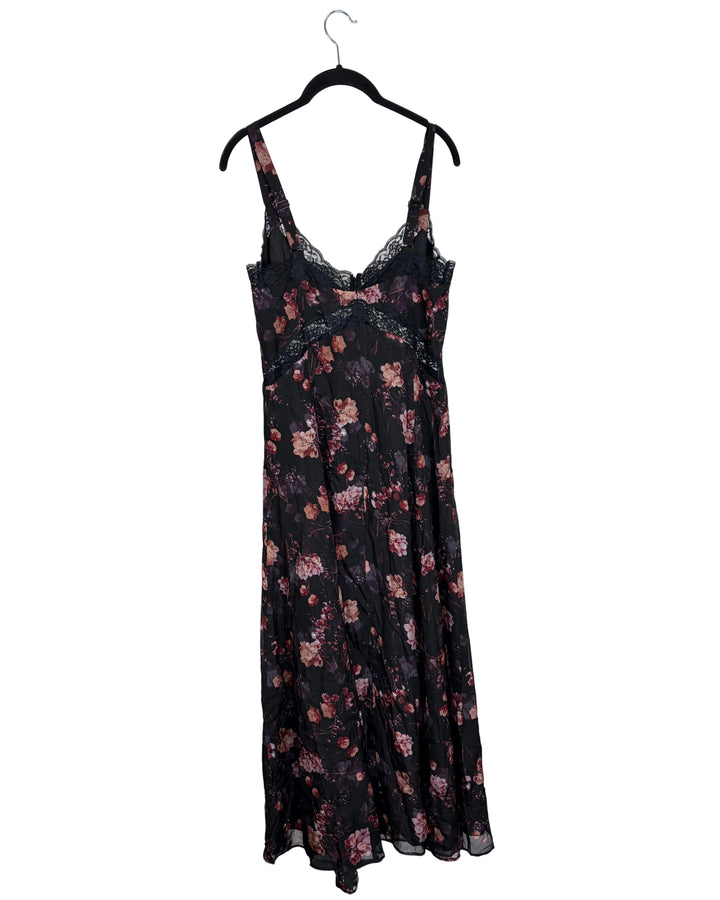 Black Floral Lace Dress - Size 6