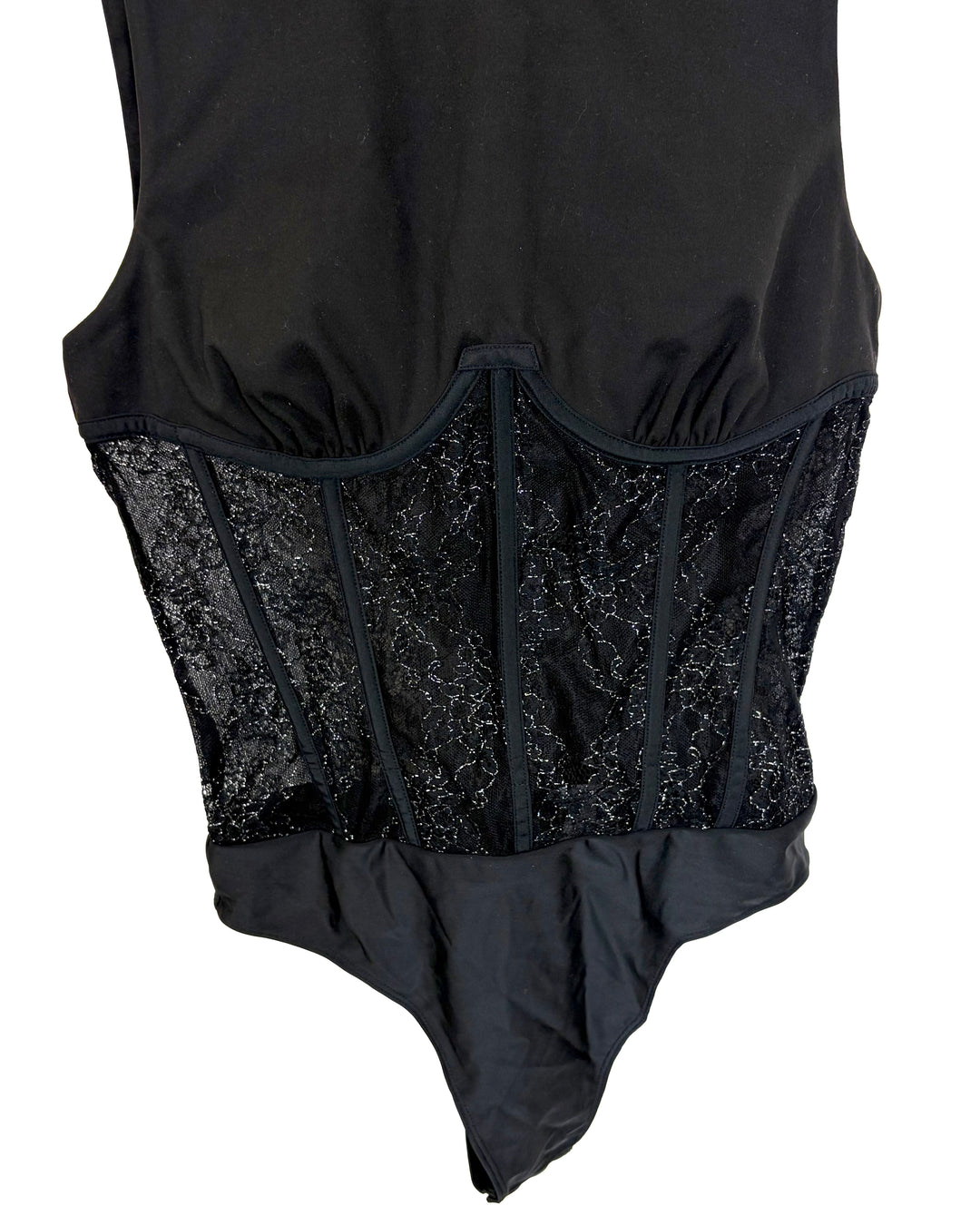 Black Lace Corset Bodysuit - Size 8