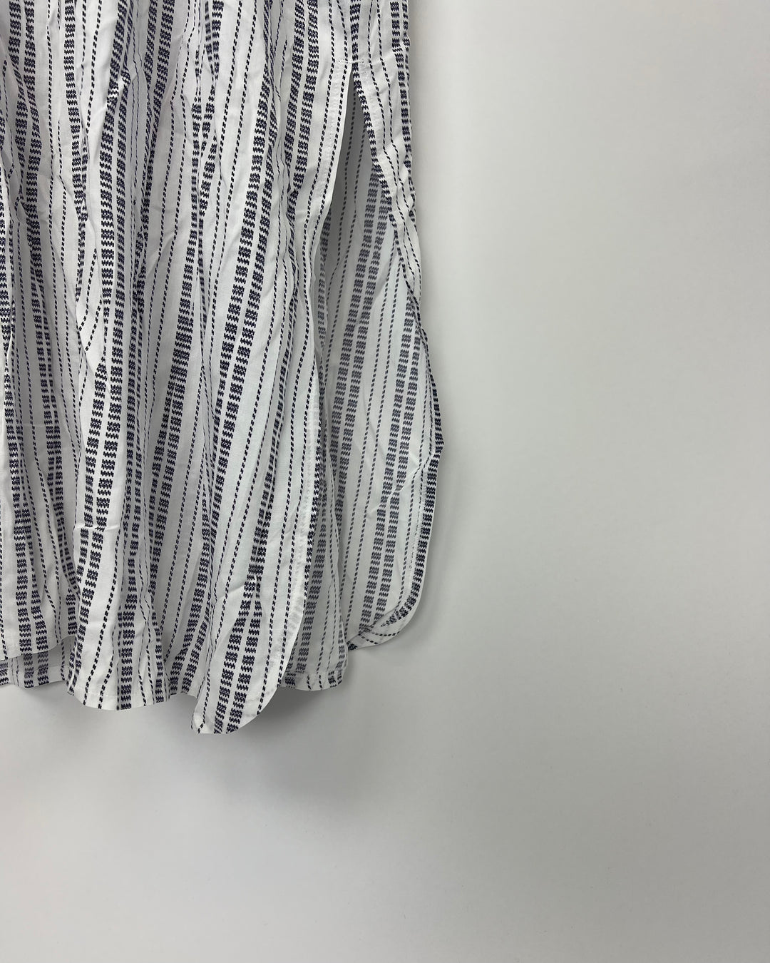 Long Sleeve White and Navy Lounge Dress - 2X