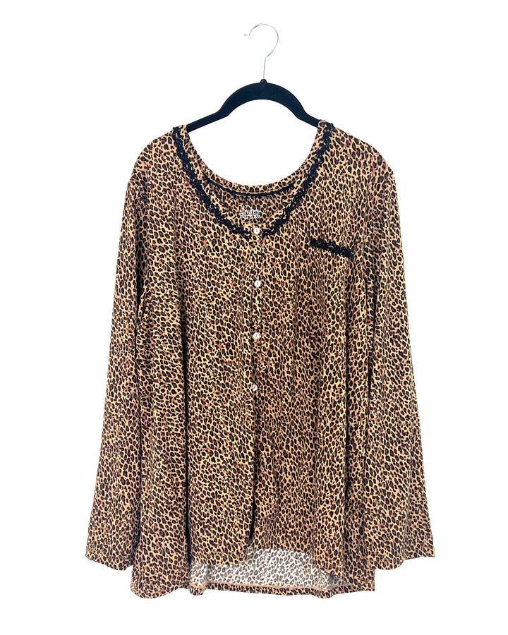 Cheetah Print Pajama Set - 1X