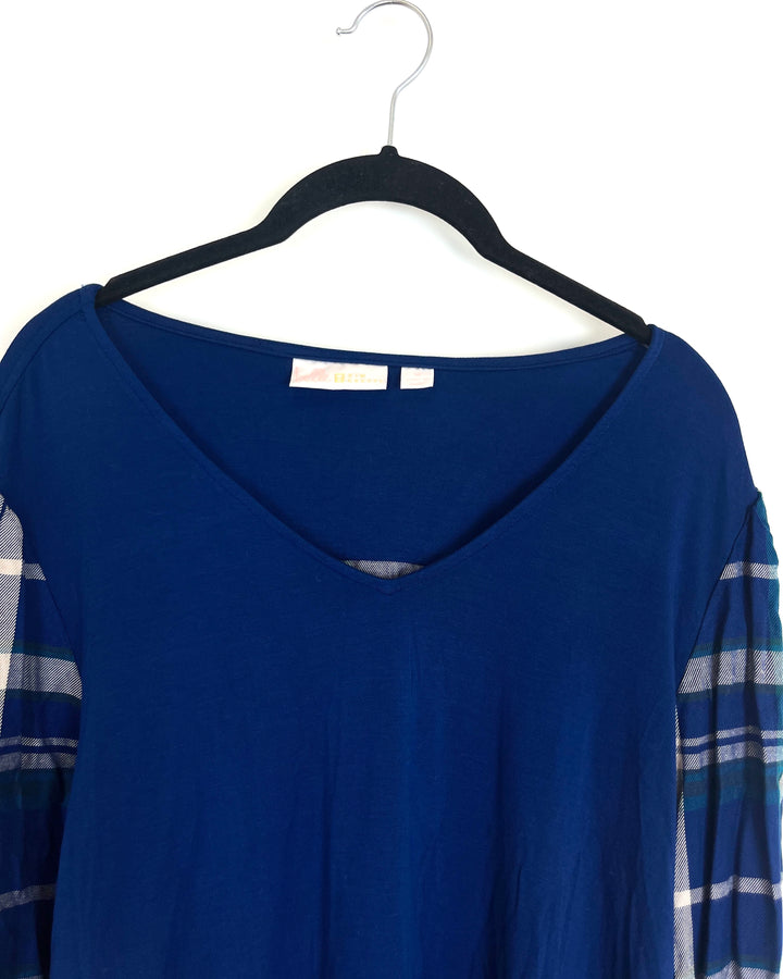 Blue and Plaid Top - Size 10/12