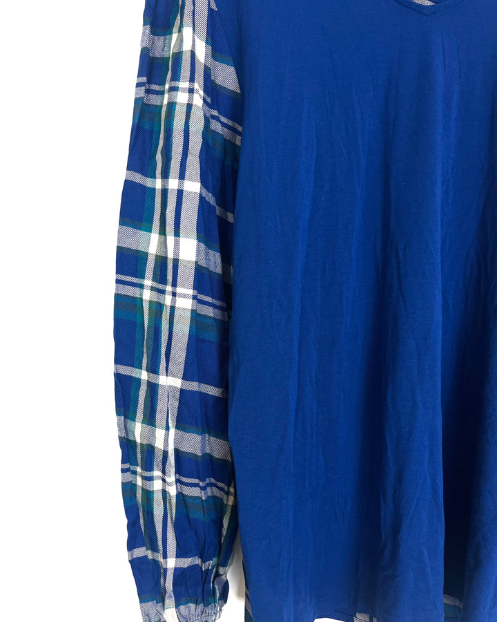 Blue and Plaid Top - Size 10/12