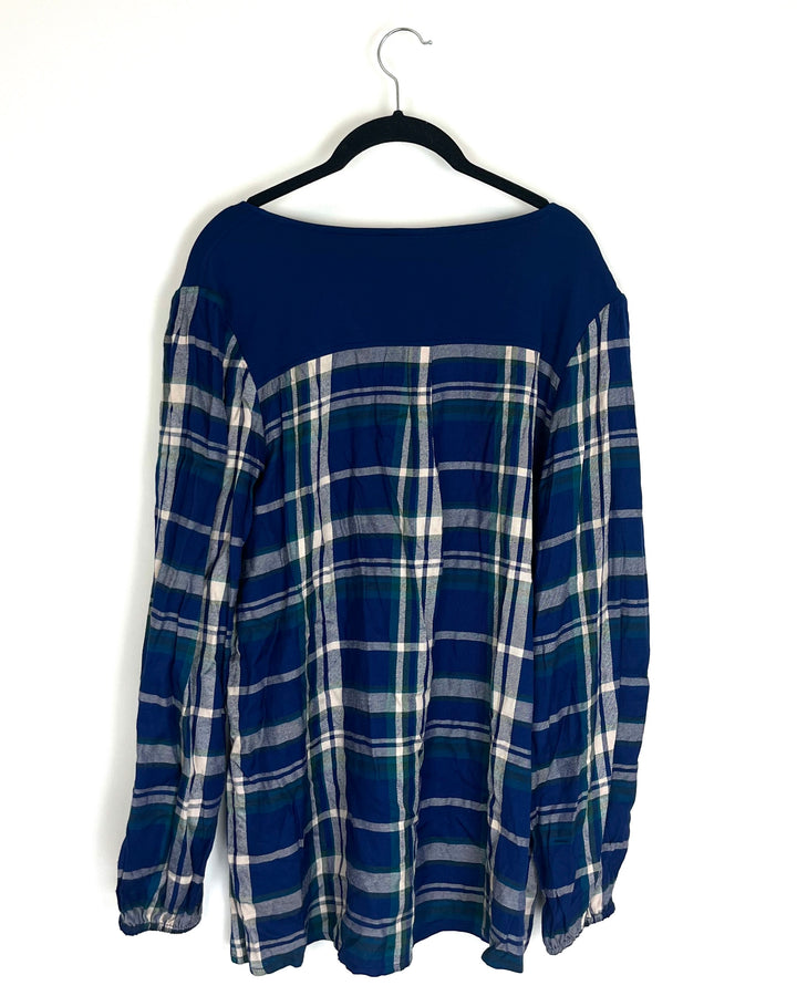 Blue and Plaid Top - Size 10/12