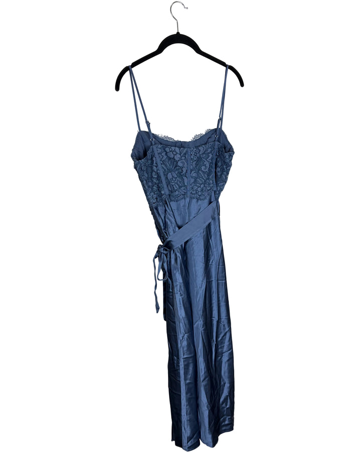 Steel Blue Lace Dress - Size 8