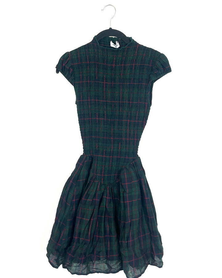 Green, Red, and Blue Plaid Dress- Size 00/0
