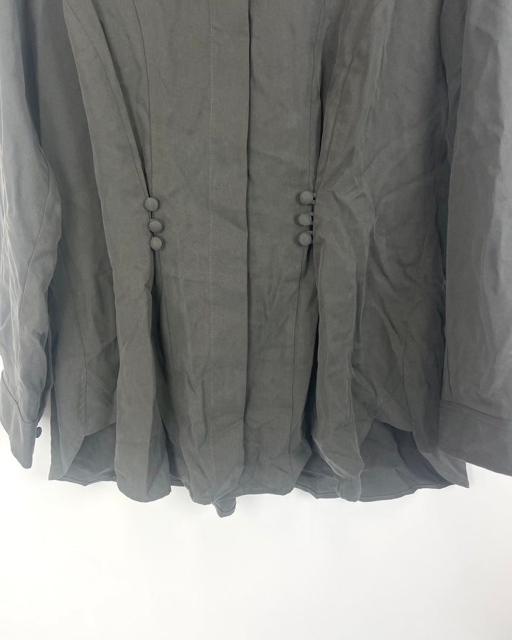 Grey Long Sleeve Blouse - Size 16, 18, and 20