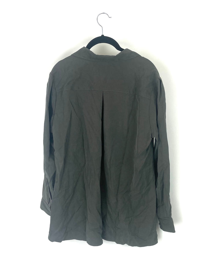 Grey Long Sleeve Blouse - Size 16, 18, and 20