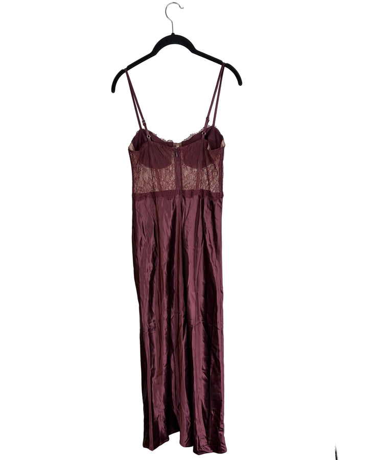 Burgundy Lace Corset Dress - Size 6