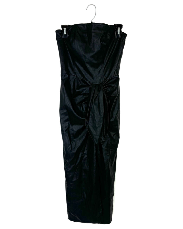 Strapless Faux Leather Dress - Size 4