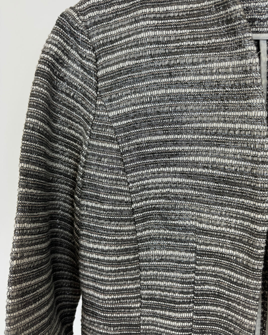 Grey and White Short Sleeve Jacket -  Extra Small