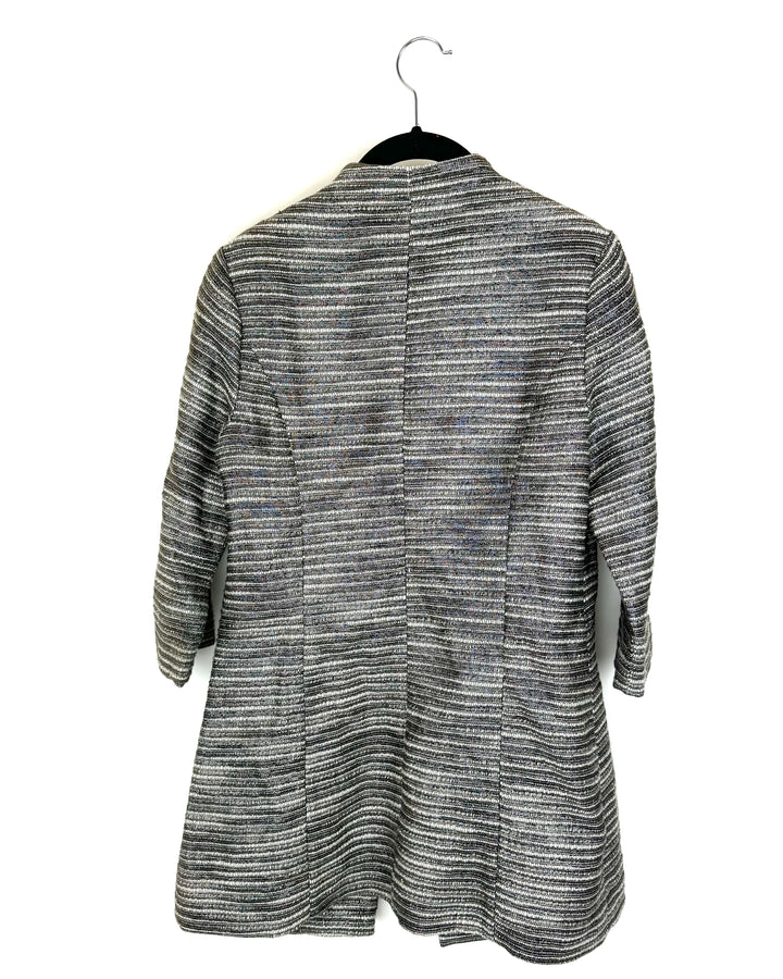 Grey and White Short Sleeve Jacket -  Extra Small