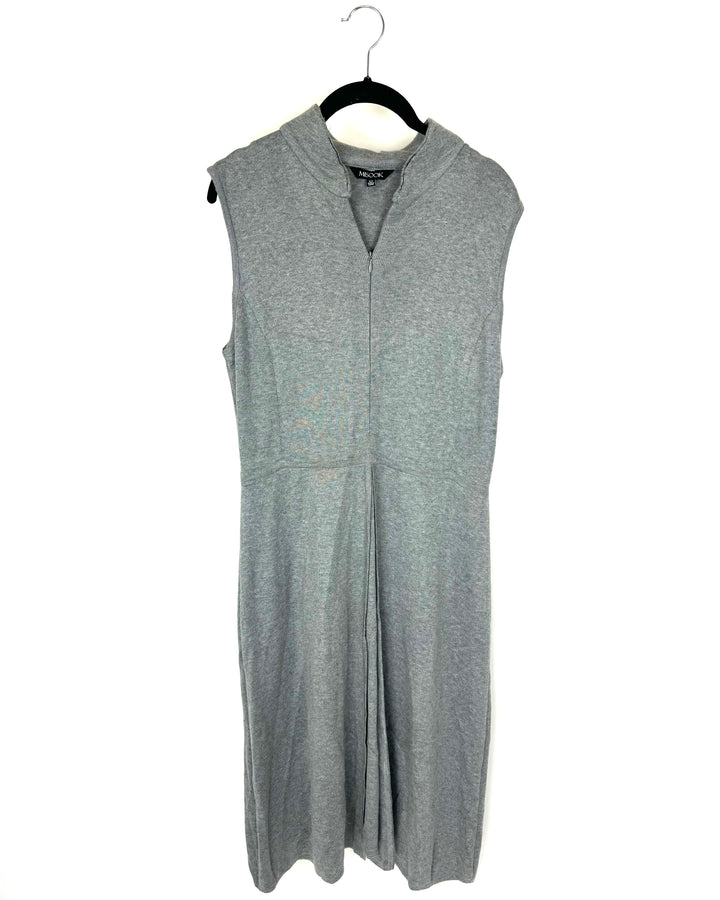 Gray Knit Sleeveless Zip Up Dress - Size 2/4
