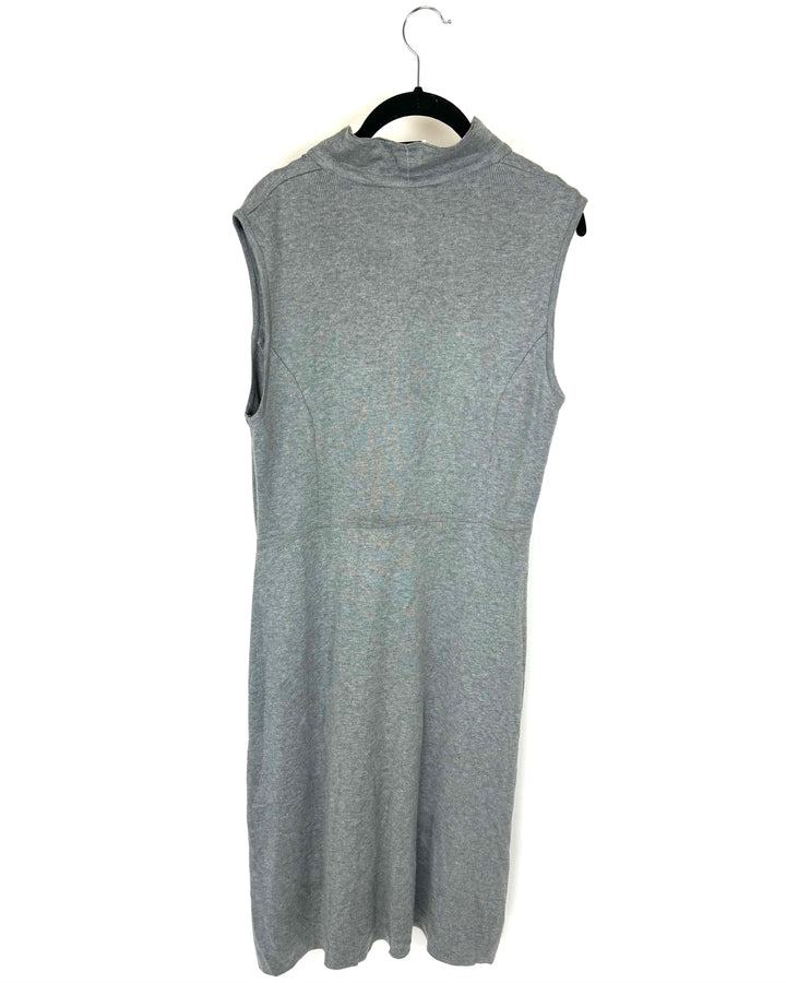 Gray Knit Sleeveless Zip Up Dress - Size 2/4