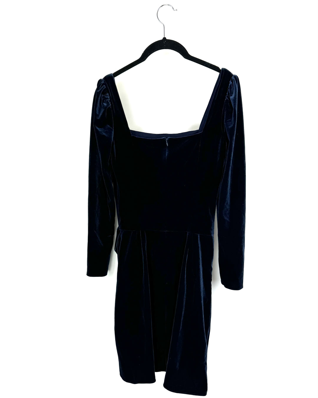 Dark Blue Velvet Square Neck Dress - Size 4