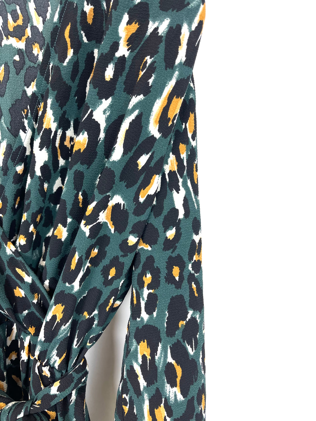 Dark Green Leopard Dress - Size 4/6