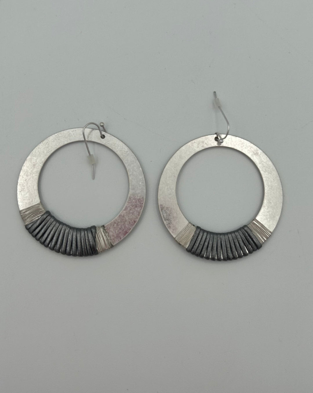 Metallic Detail Silver Earrings