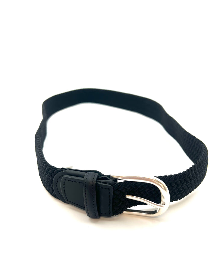 MENS Black Braided Belt - Size 32