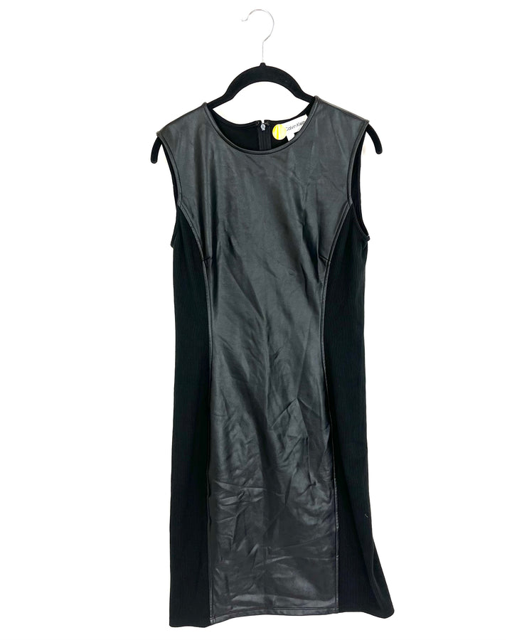 Black Faux Leather Dress - Size 6