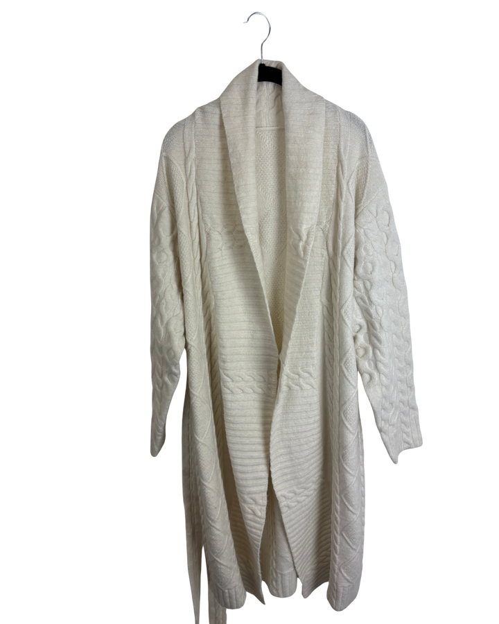 Cream Cardigan with Belt Tie - Size 4/6
