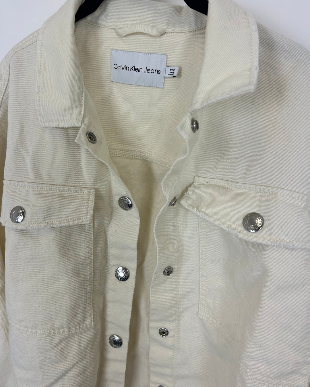 Cream Denim Jacket - Size 4-6
