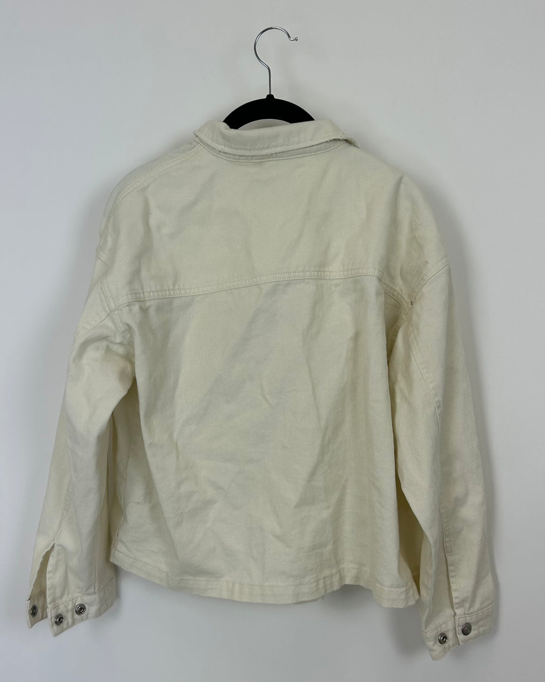 Cream Denim Jacket - Size 4-6