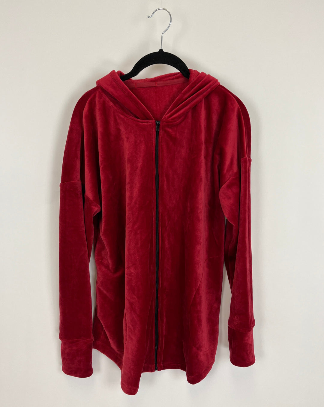 Deep Red Fleece Zip Up Hoodie - Size 6/8