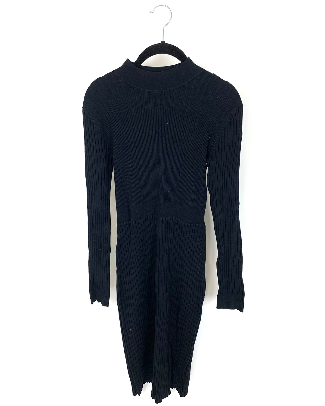 Black Knit Ribbed Dress - Size 4/6