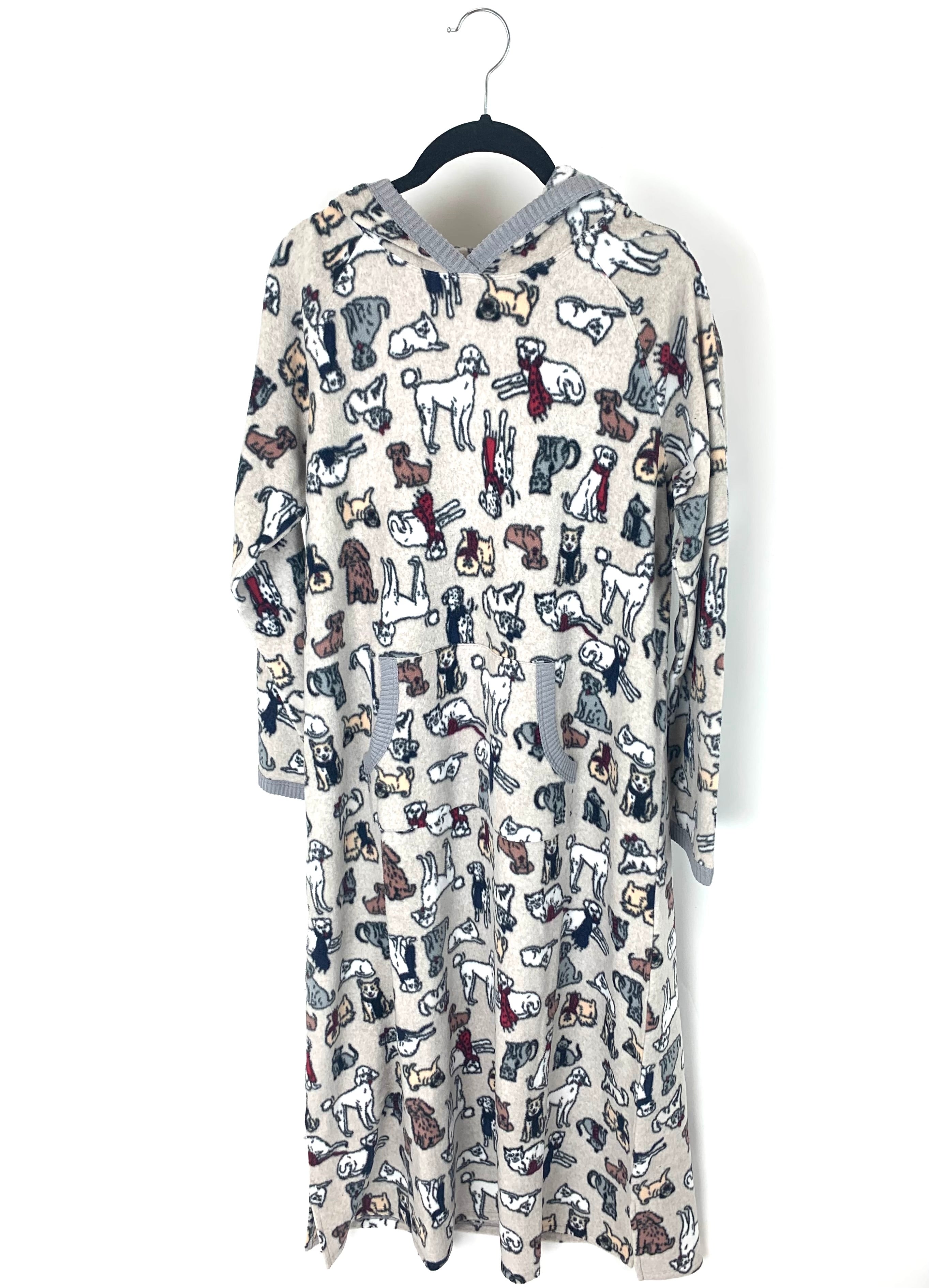 Dog And Cat Printed Fleece Pajama Dress Size 6 8