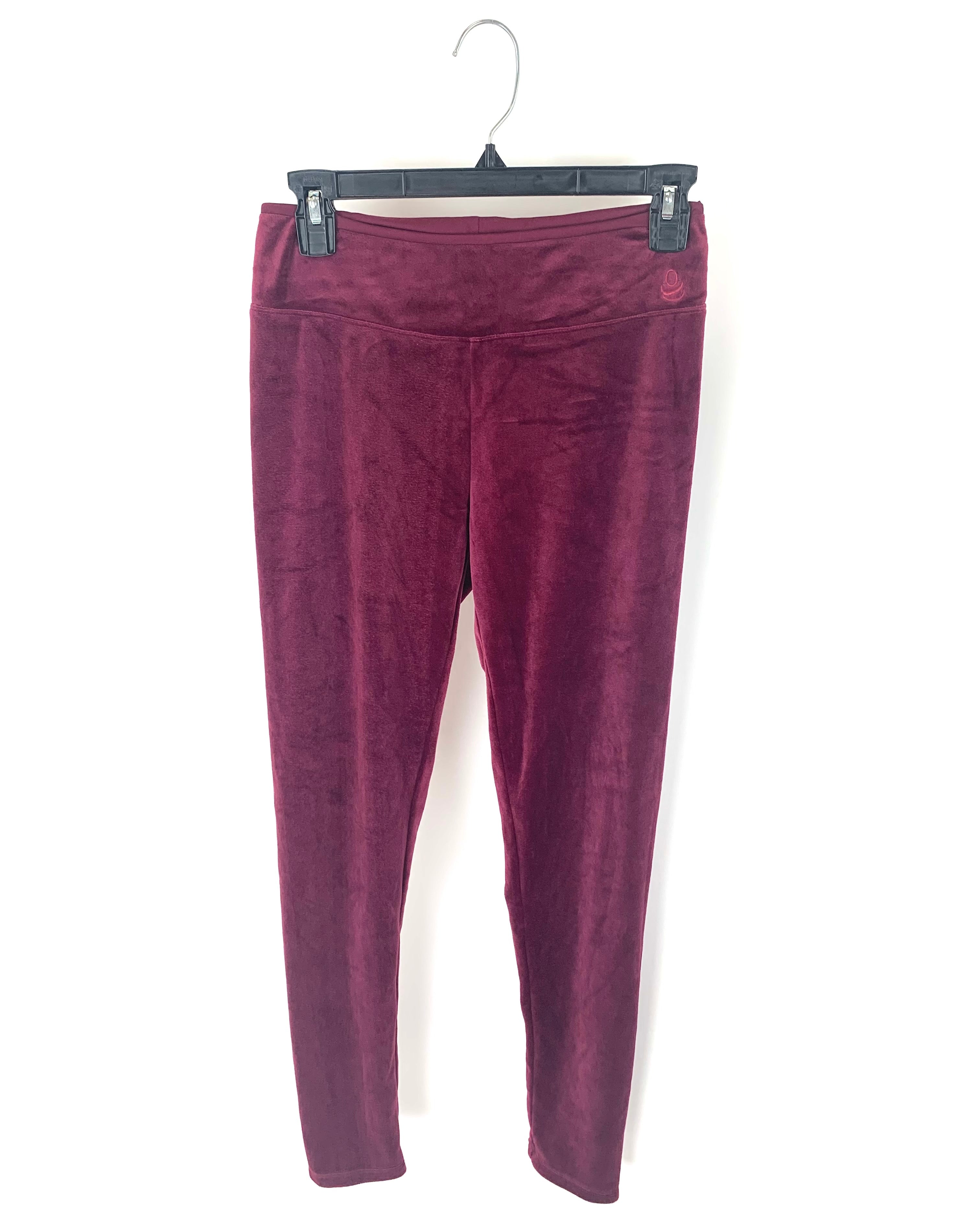 Red velour leggings hotsell
