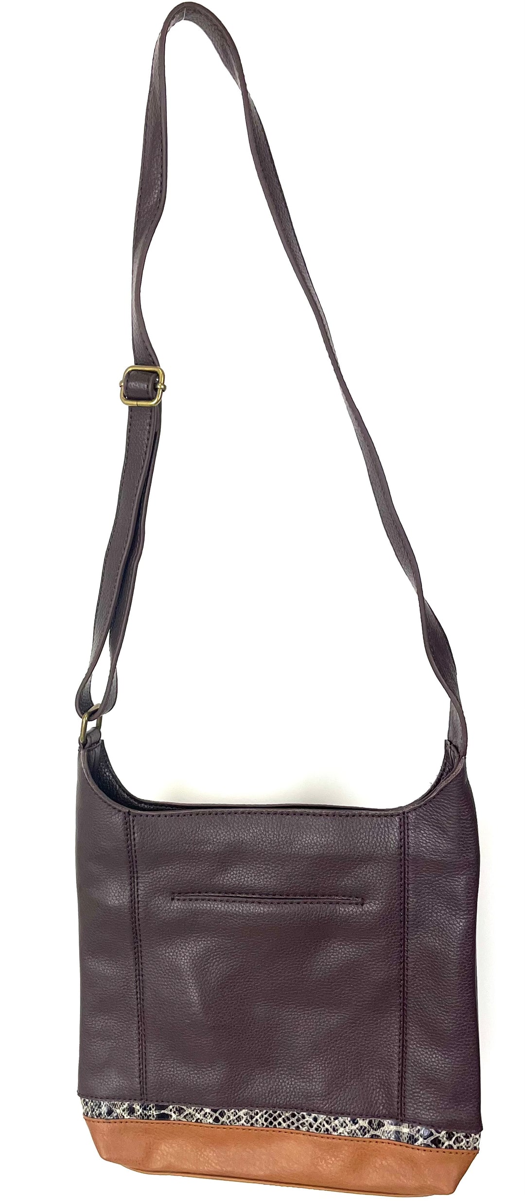 Brown Leather Crossbody Tote Bag