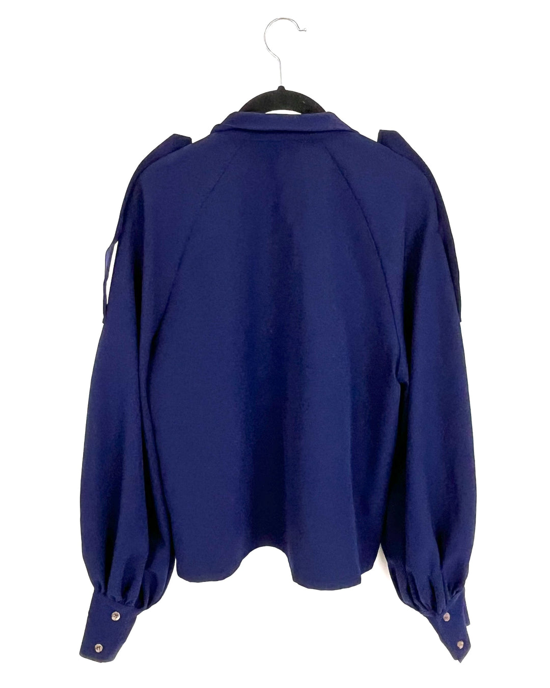 Dark Blue Button Up Lightweight Jacket / Blouse - Size 8