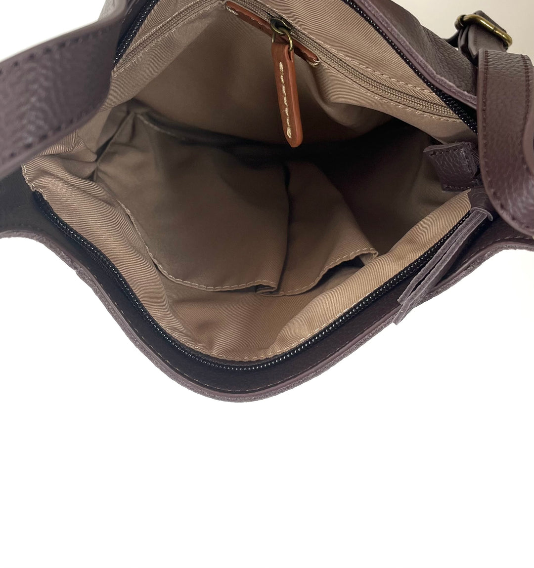 Brown Leather Crossbody Tote Bag