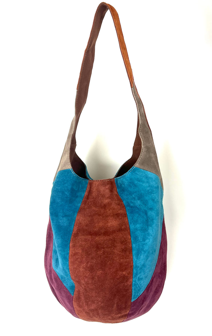 Multi Color Suede Bucket Bag