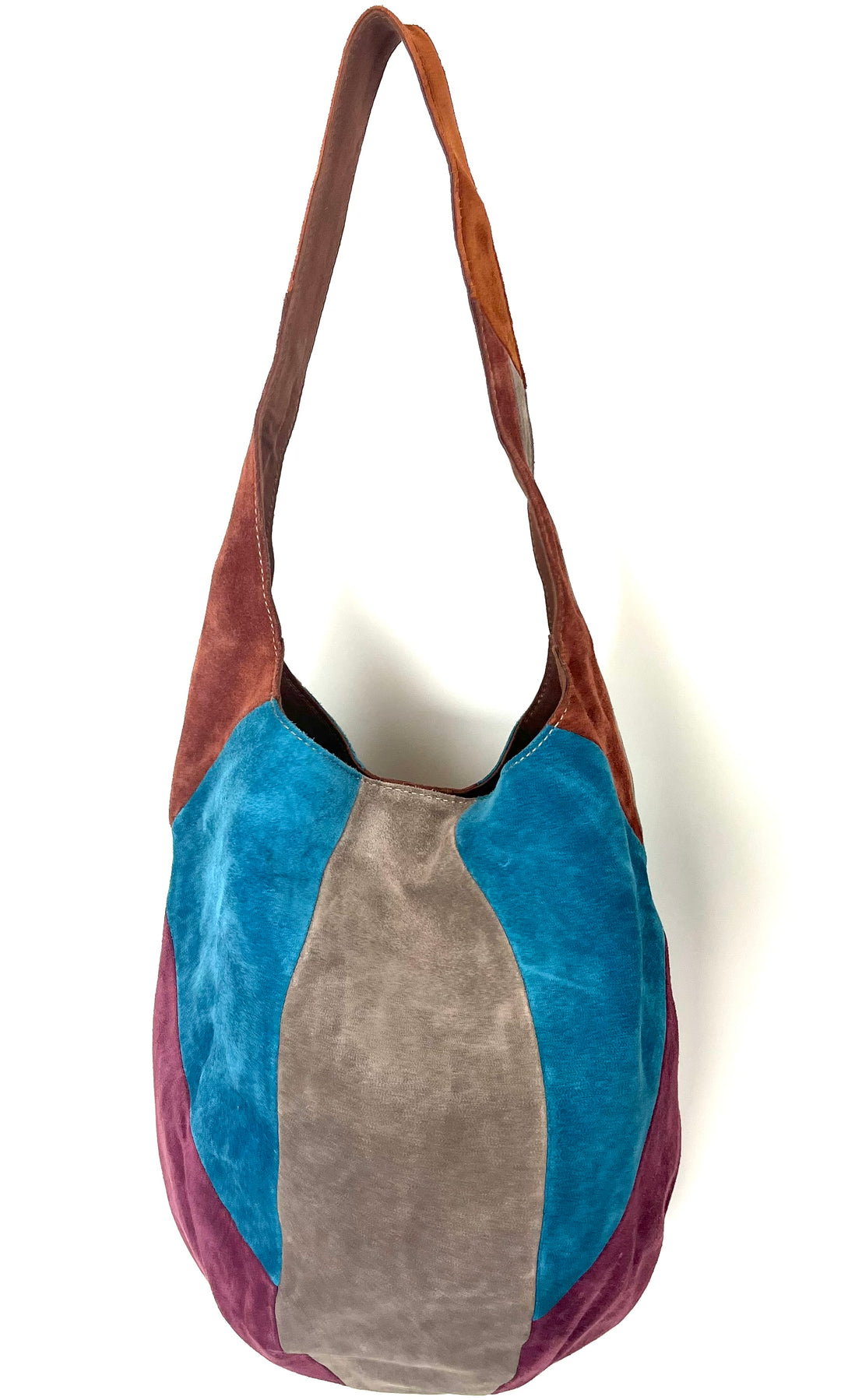 Multi Color Suede Bucket Bag