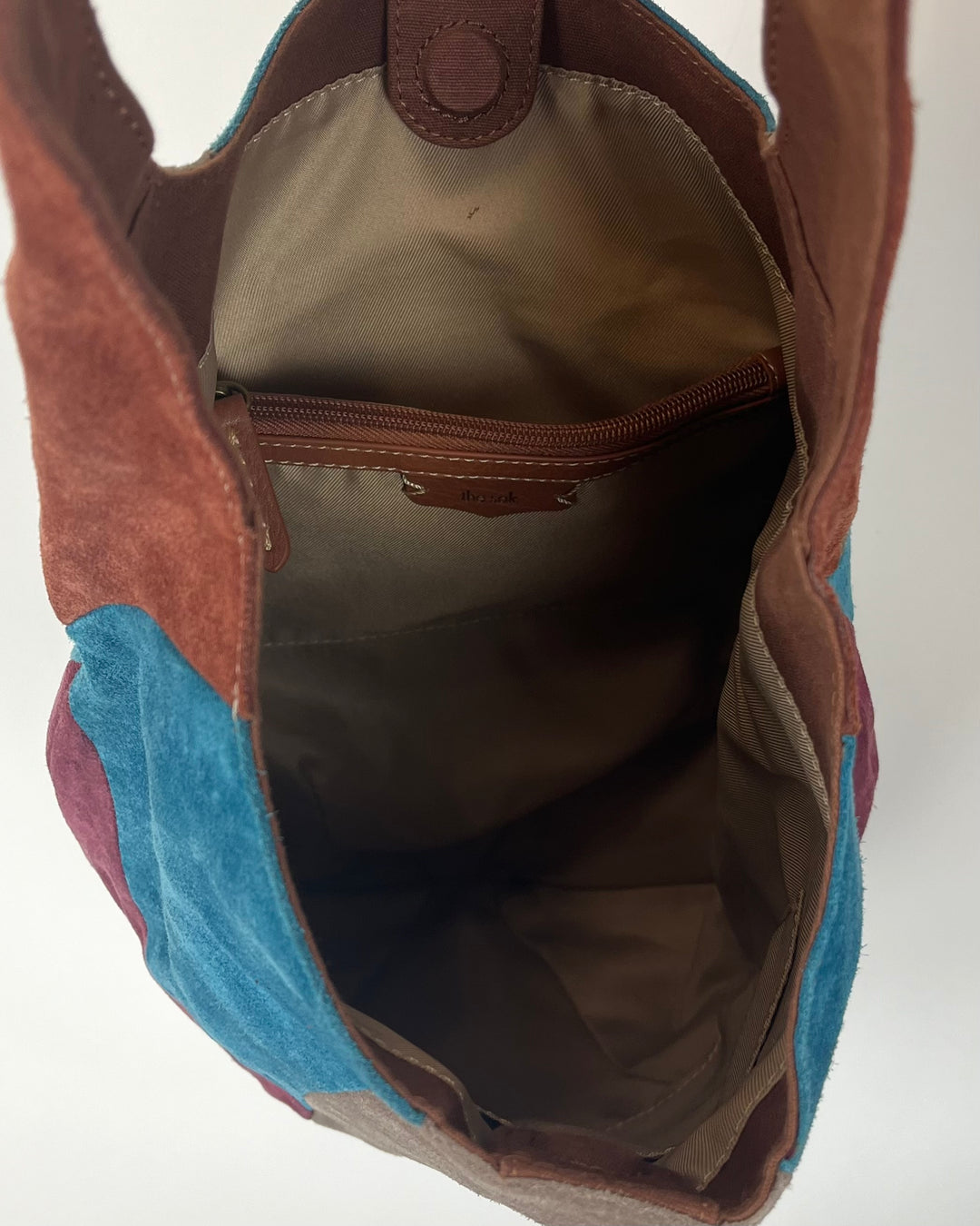 Multi Color Suede Bucket Bag