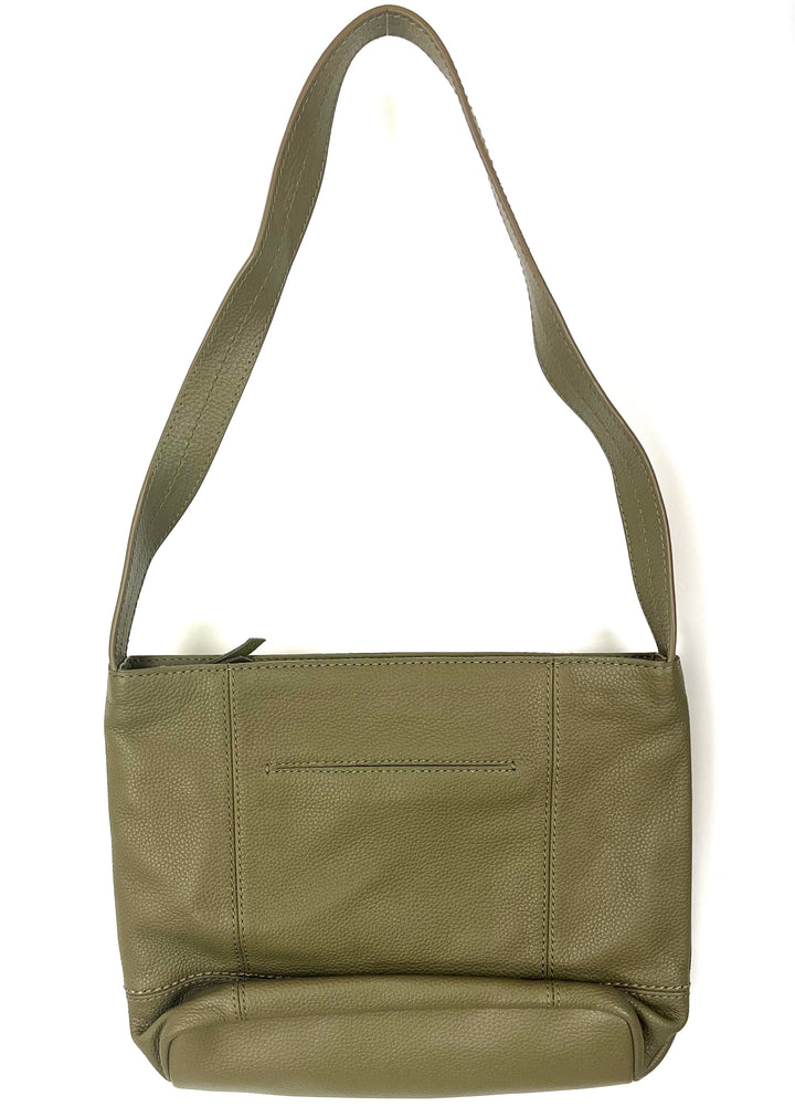 Sage Green Leather Shoulder Bag