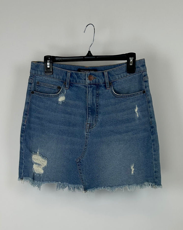 Ripped Short Denim Skirt - Size 28