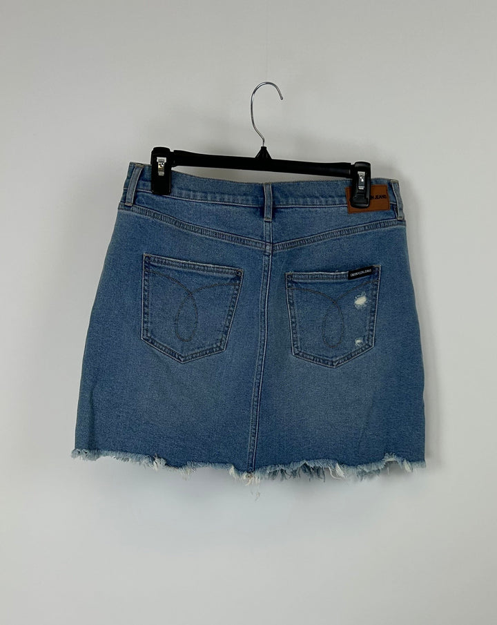 Ripped Short Denim Skirt - Size 28