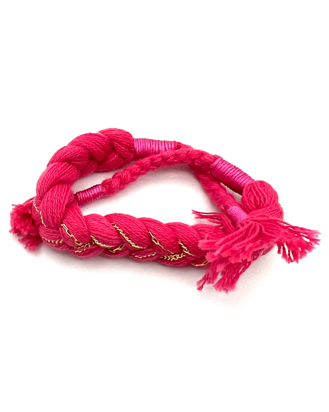 Pink Braided Rope Bracelet