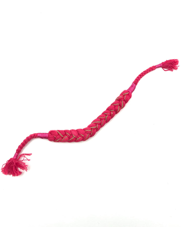 Pink Braided Rope Bracelet