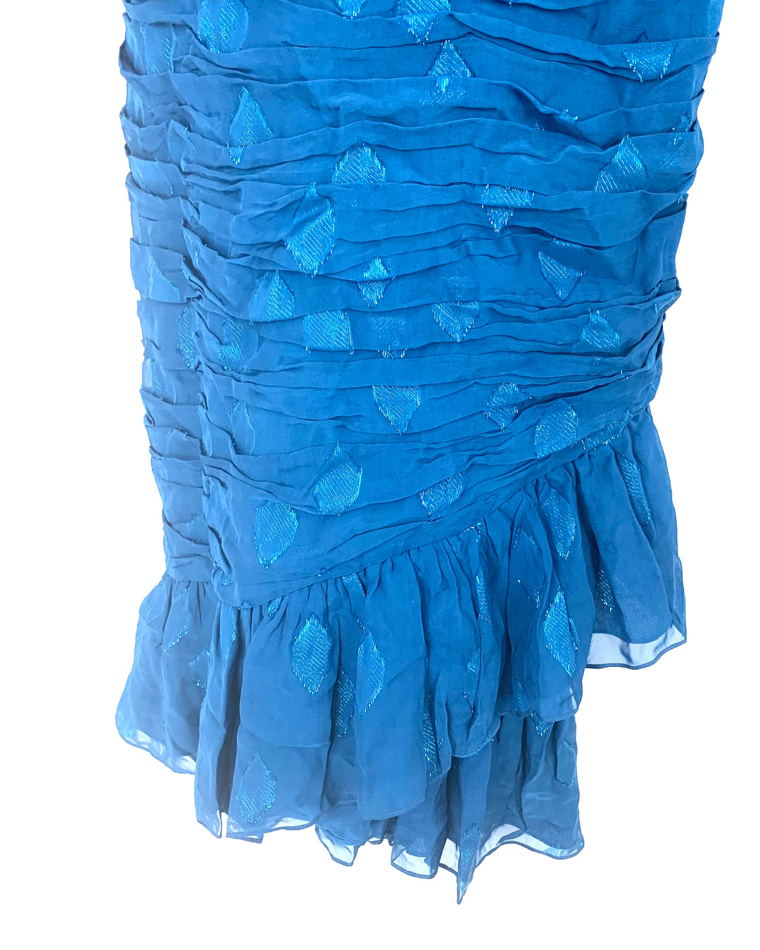 Cerulean Blue Off-the-Shoulder Cocktail Dress - Size 2/4 The Fashion Foundation Cerulean Blue Off-the-Shoulder Cocktail Dress - Size 2/4 The Fashion Foundation