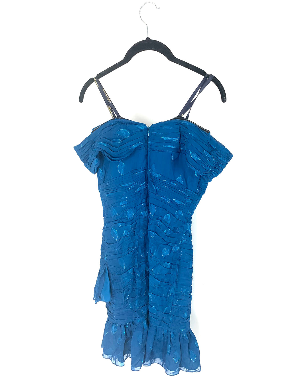 Cerulean Blue Off-the-Shoulder Cocktail Dress - Size 2/4 The Fashion Foundation Cerulean Blue Off-the-Shoulder Cocktail Dress - Size 2/4 The Fashion Foundation