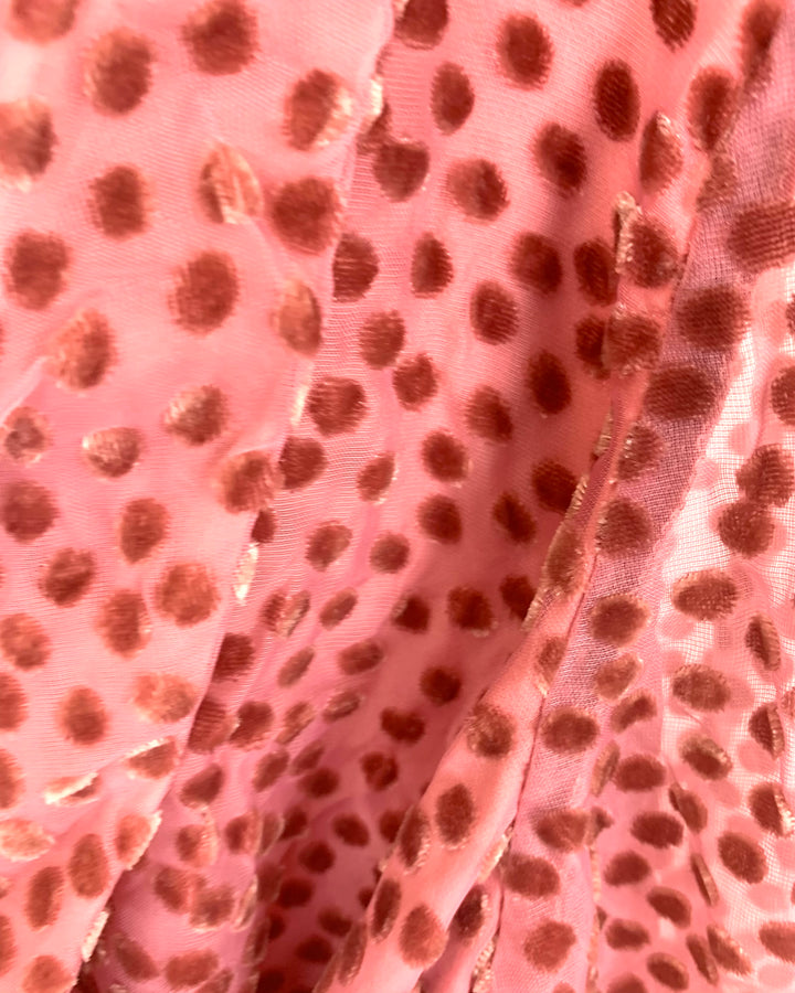 Pink & Dusty Rose Polka Dotted Wrap Blouse - Size 2/4