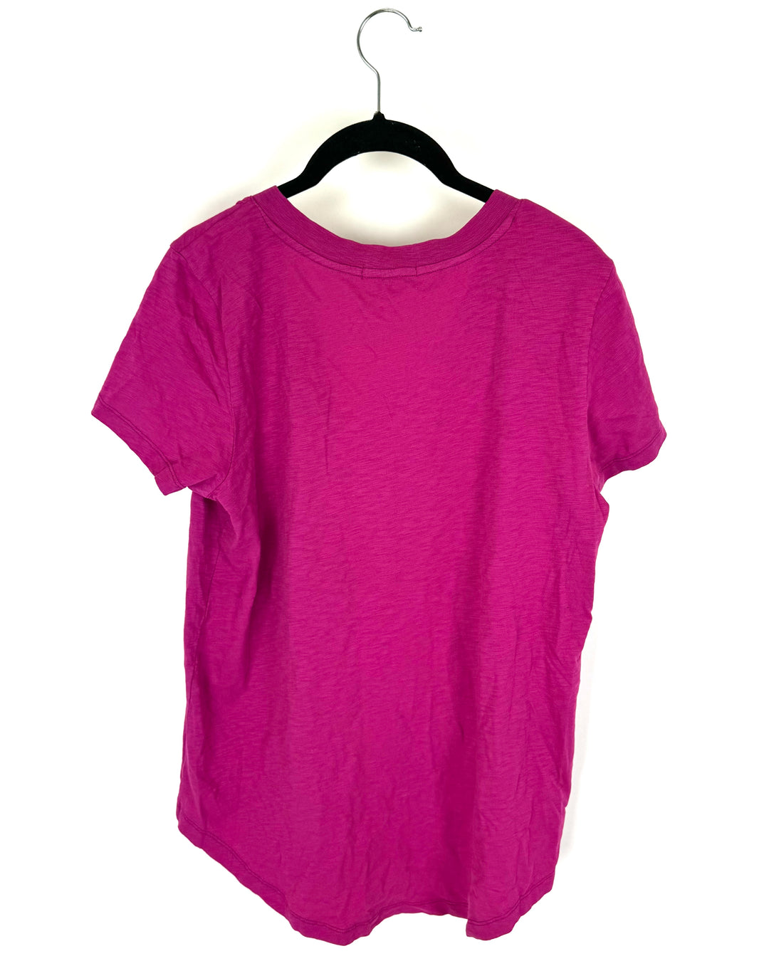 Magenta V-Neck T-Shirt - Small
