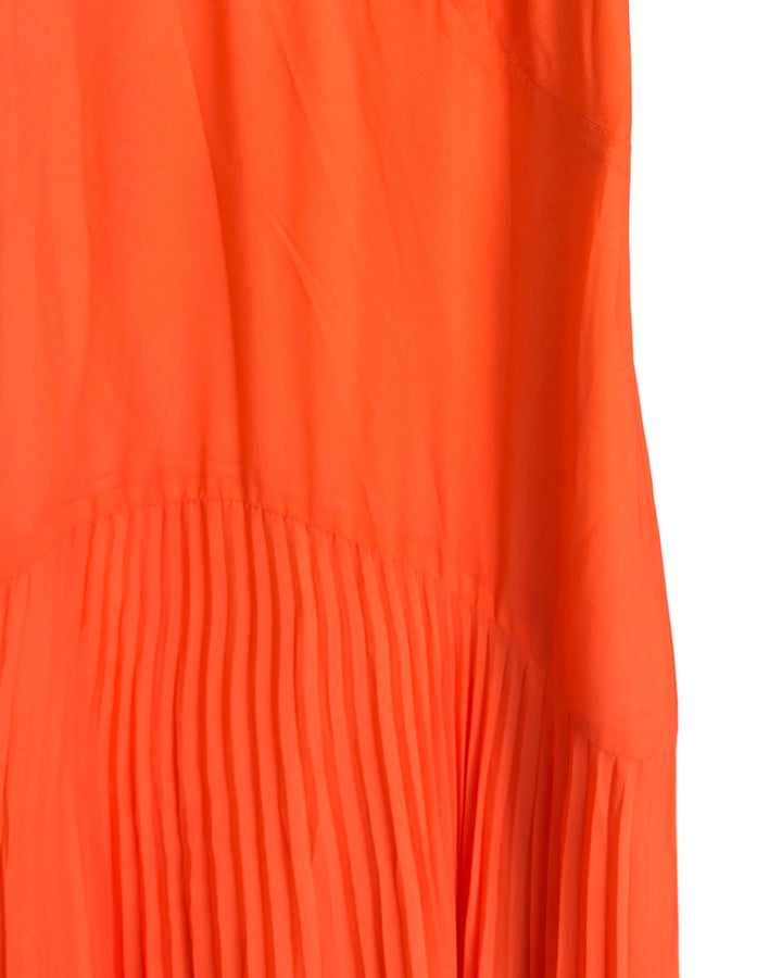 Orange Pleated Long Dress - Size 6/8
