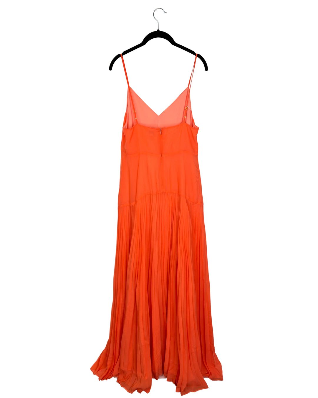 Orange Pleated Long Dress - Size 6/8