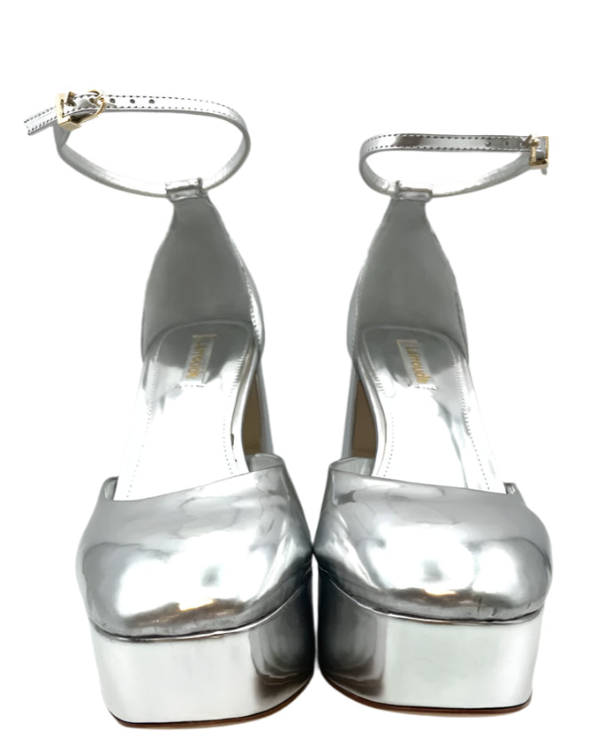 Silver Patent Leather Platform Heels - Size 5, 7 and 9.5