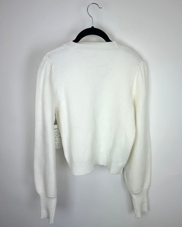 White V Neck Sweater - Size 2/4